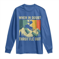 Funny Snowmobile Sled When In Doubt Throttle Out Long Sleeve Shirt Winter Sports - Wonder Print Shop