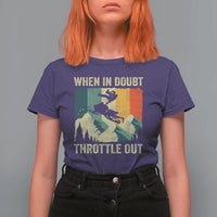 Funny Snowmobile Sled When In Doubt Throttle Out T Shirt For Women Winter Sports - Wonder Print Shop