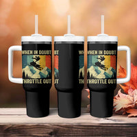Funny Snowmobile Sled When In Doubt Throttle Out Tumbler With Handle Winter Sports - Wonder Print Shop