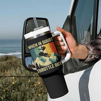 Funny Snowmobile Sled When In Doubt Throttle Out Tumbler With Handle Winter Sports - Wonder Print Shop