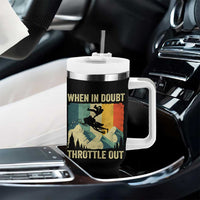 Funny Snowmobile Sled When In Doubt Throttle Out Tumbler With Handle Winter Sports - Wonder Print Shop