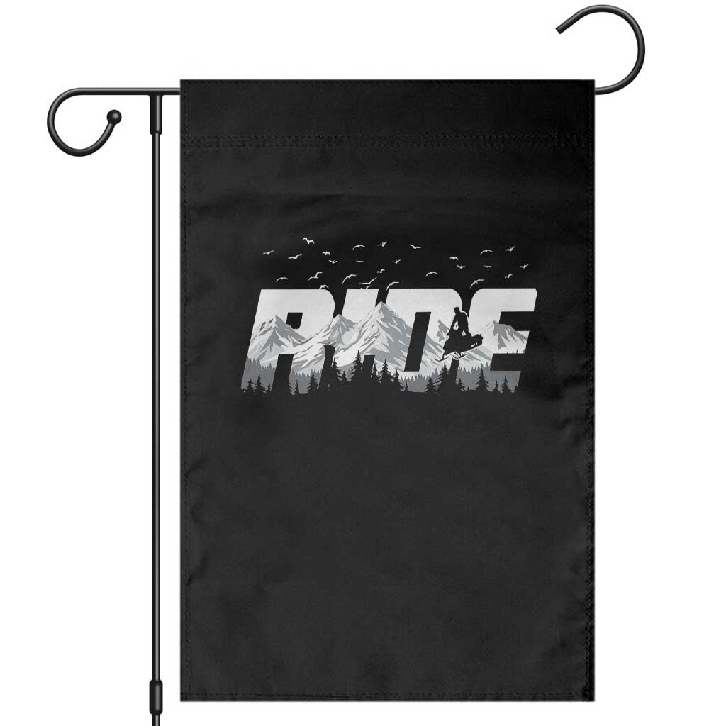 Snowmobile Ride Motor Sled Racing Winter Mountain Sports Fan Garden Flag - Wonder Print Shop