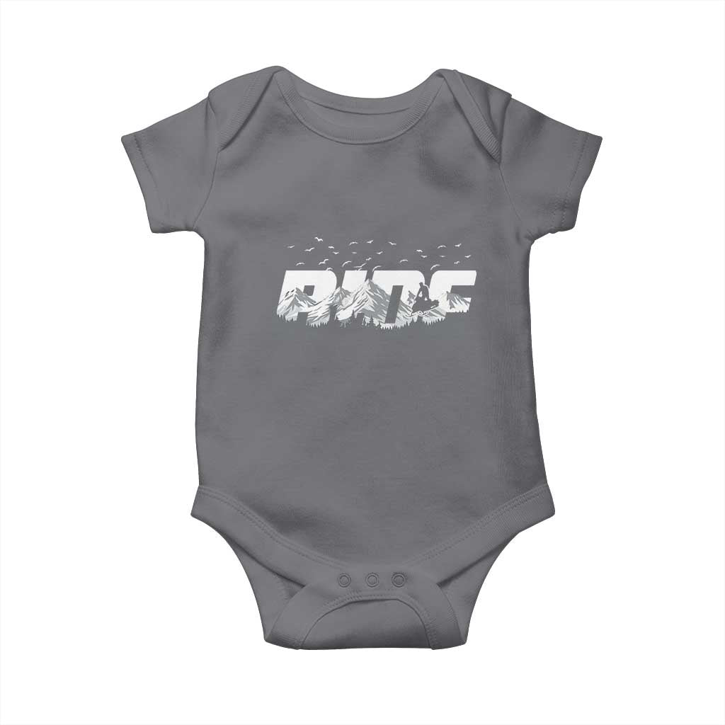 Snowmobile Ride Motor Sled Racing Winter Mountain Sports Fan Baby Onesie - Wonder Print Shop