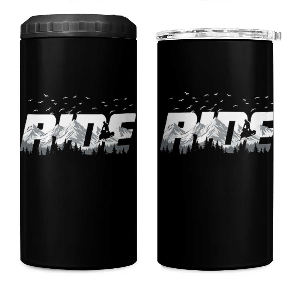 Snowmobile Ride Motor Sled Racing Winter Mountain Sports Fan 4 in 1 Can Cooler Tumbler - Wonder Print Shop