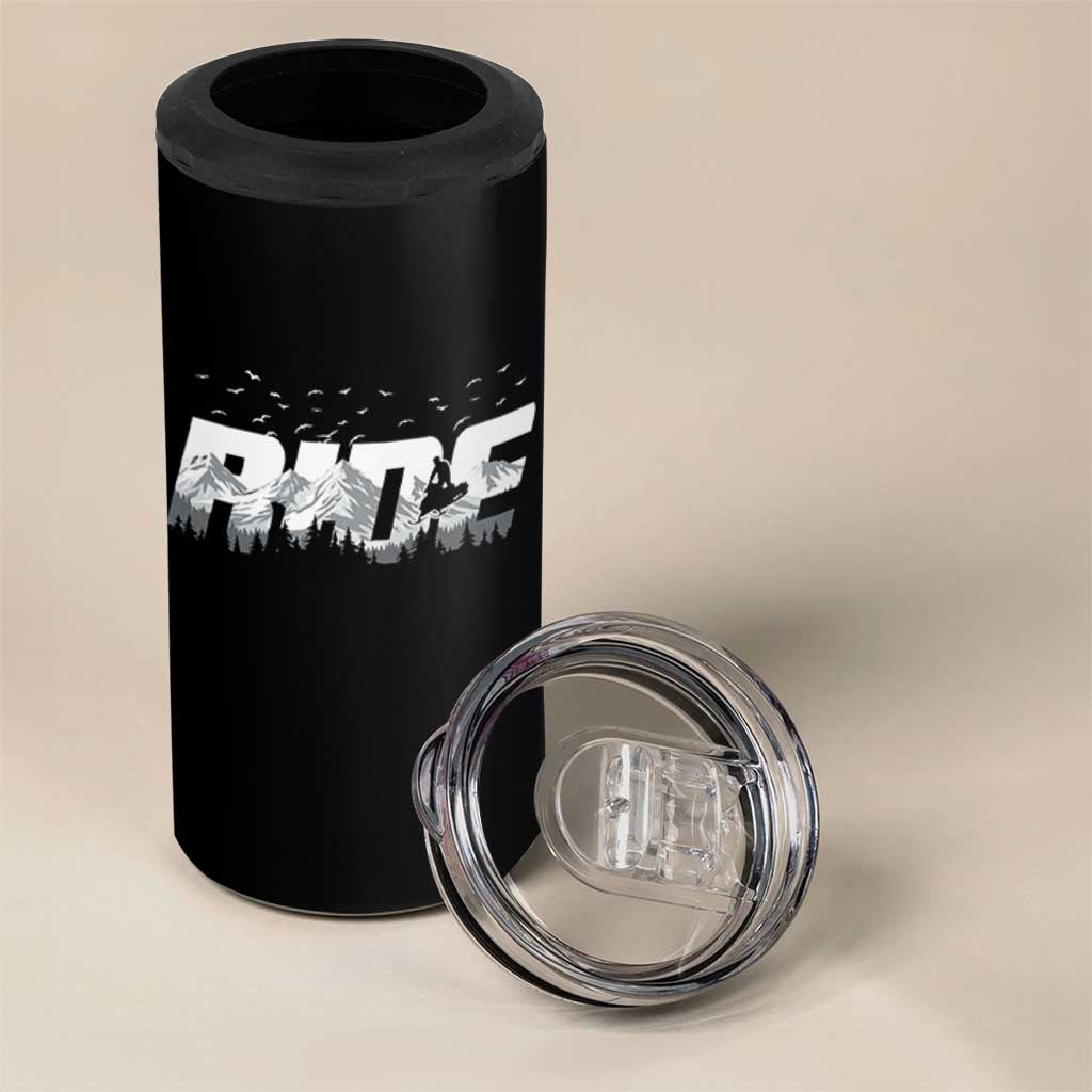 Snowmobile Ride Motor Sled Racing Winter Mountain Sports Fan 4 in 1 Can Cooler Tumbler - Wonder Print Shop