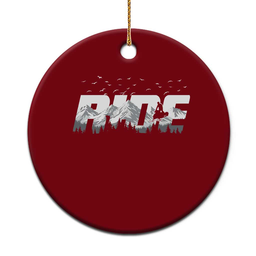 Snowmobile Ride Motor Sled Racing Winter Mountain Sports Fan Ceramic Ornament - Wonder Print Shop