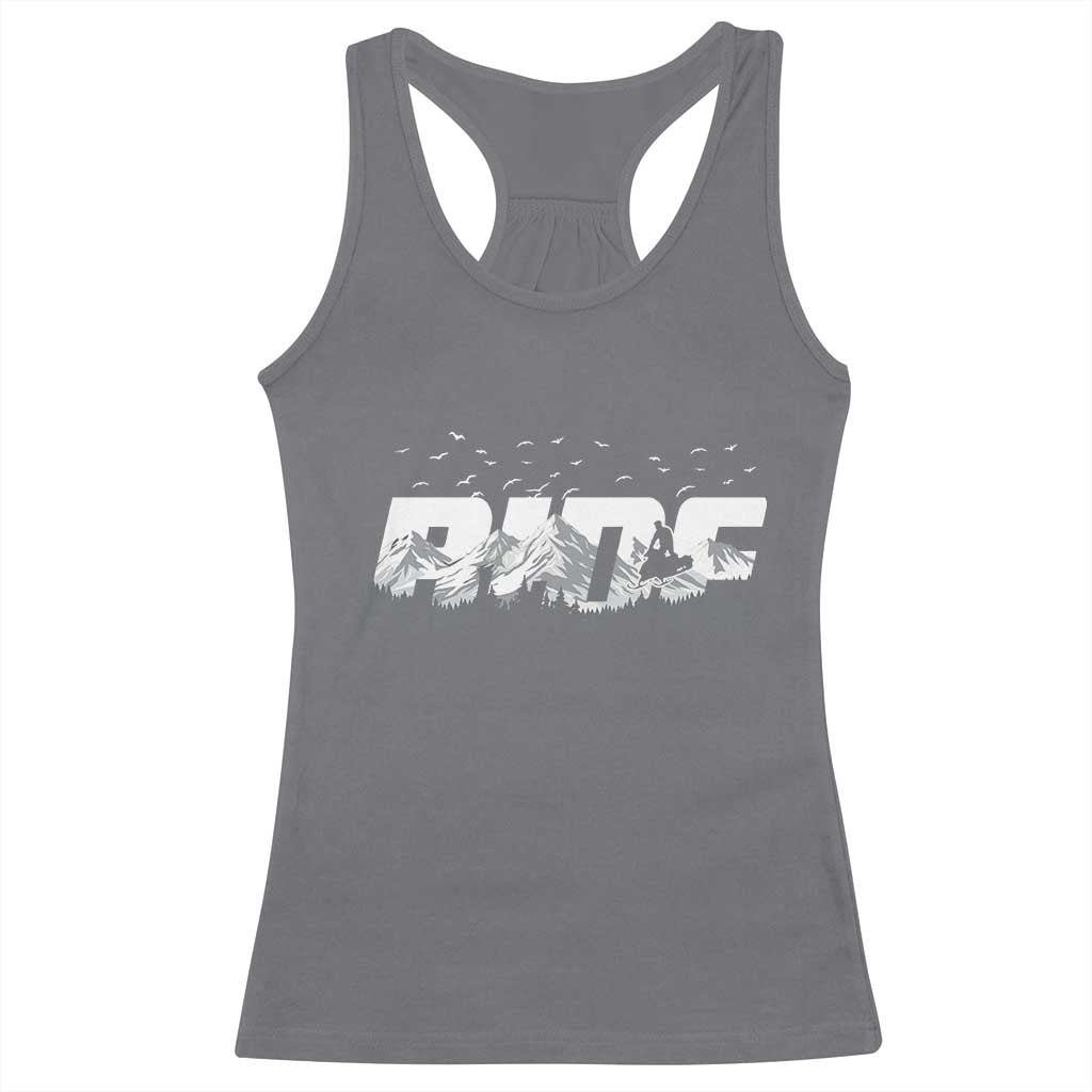 Snowmobile Ride Motor Sled Racing Winter Mountain Sports Fan Racerback Tank Top - Wonder Print Shop
