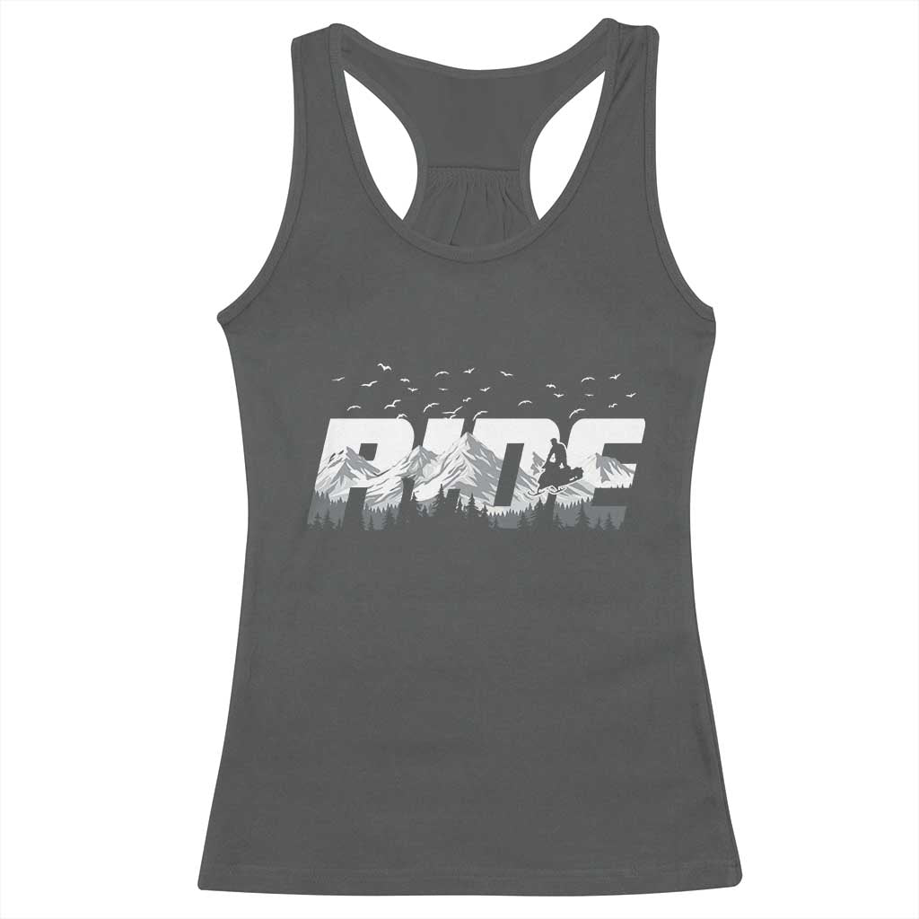 Snowmobile Ride Motor Sled Racing Winter Mountain Sports Fan Racerback Tank Top - Wonder Print Shop