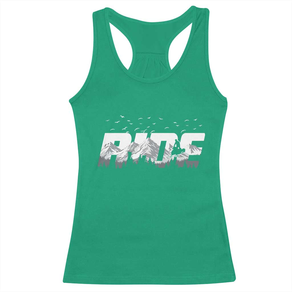Snowmobile Ride Motor Sled Racing Winter Mountain Sports Fan Racerback Tank Top - Wonder Print Shop