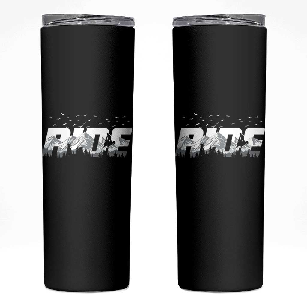 Snowmobile Ride Motor Sled Racing Winter Mountain Sports Fan Skinny Tumbler - Wonder Print Shop