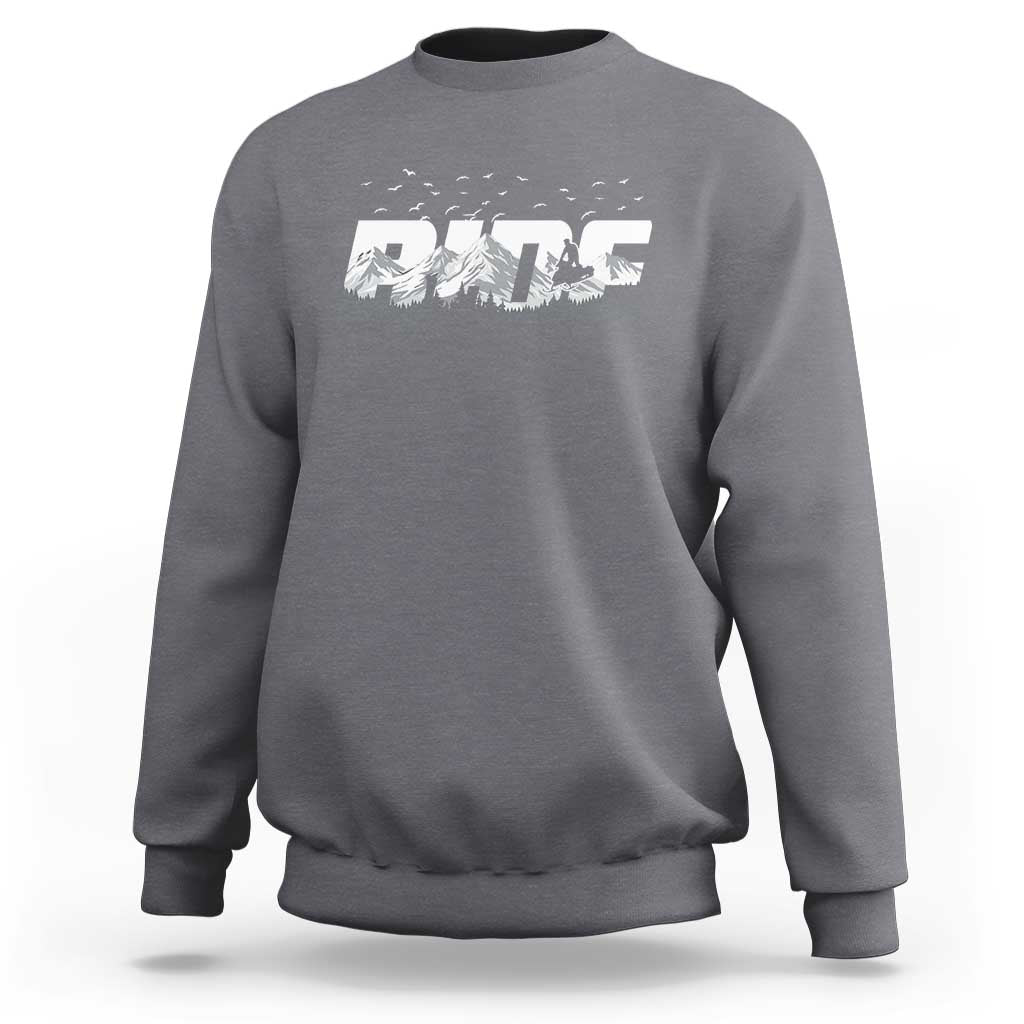 Snowmobile Ride Motor Sled Racing Winter Mountain Sports Fan Sweatshirt - Wonder Print Shop