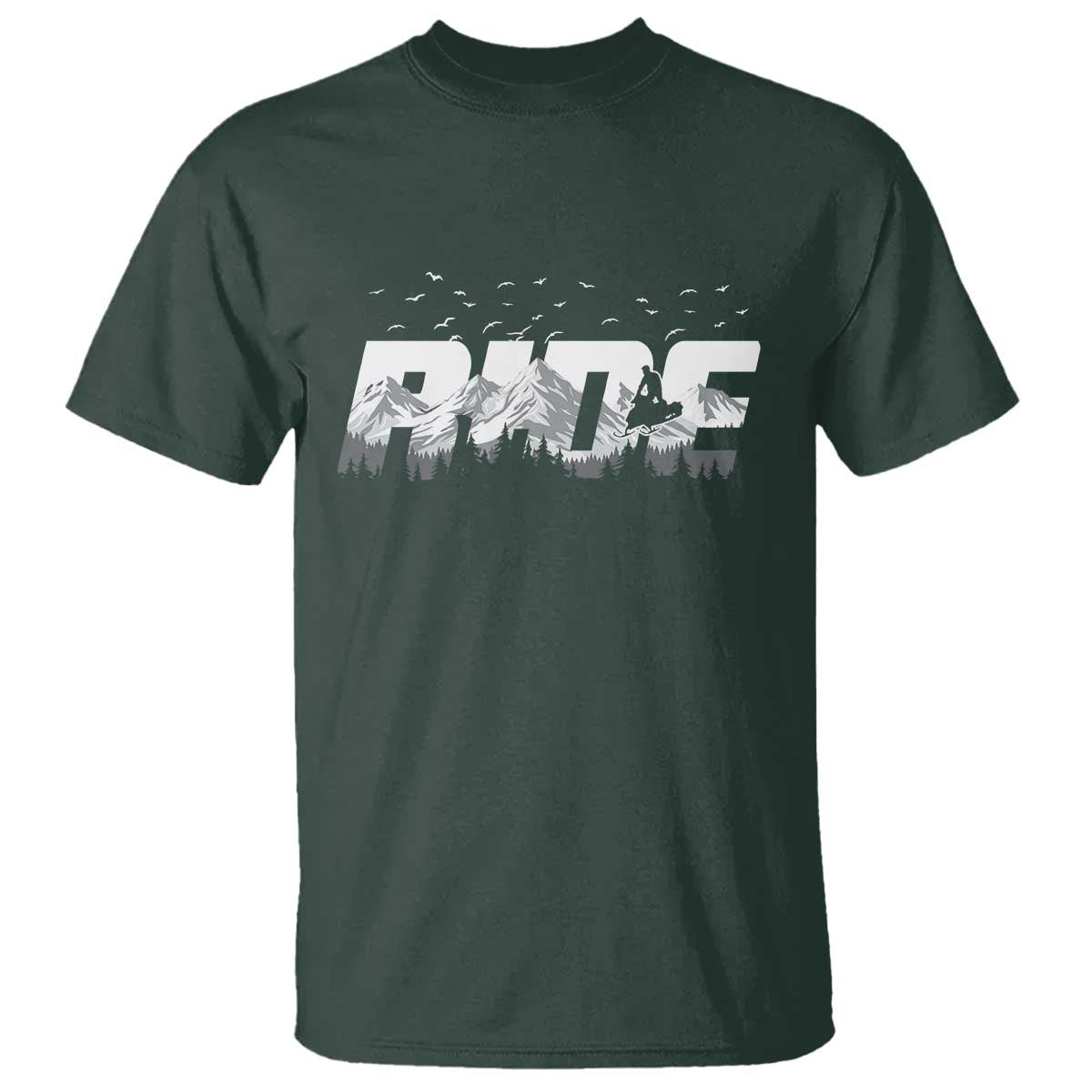 Snowmobile Ride Motor Sled Racing Winter Mountain Sports Fan T Shirt - Wonder Print Shop
