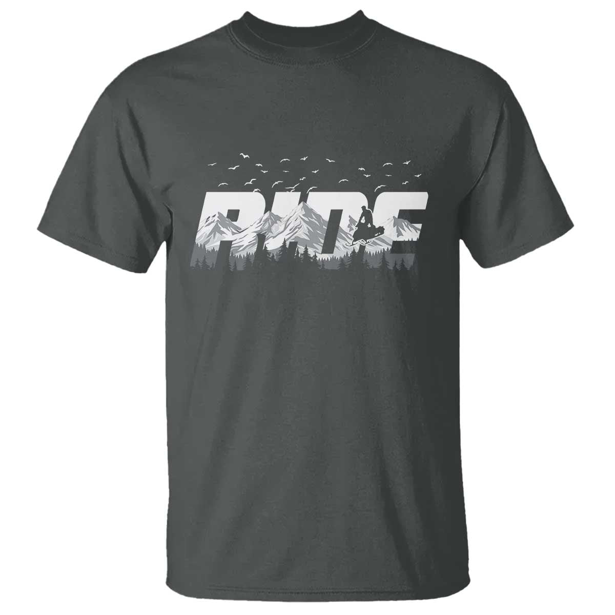 Snowmobile Ride Motor Sled Racing Winter Mountain Sports Fan T Shirt - Wonder Print Shop