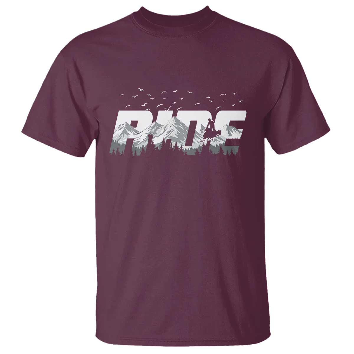 Snowmobile Ride Motor Sled Racing Winter Mountain Sports Fan T Shirt - Wonder Print Shop