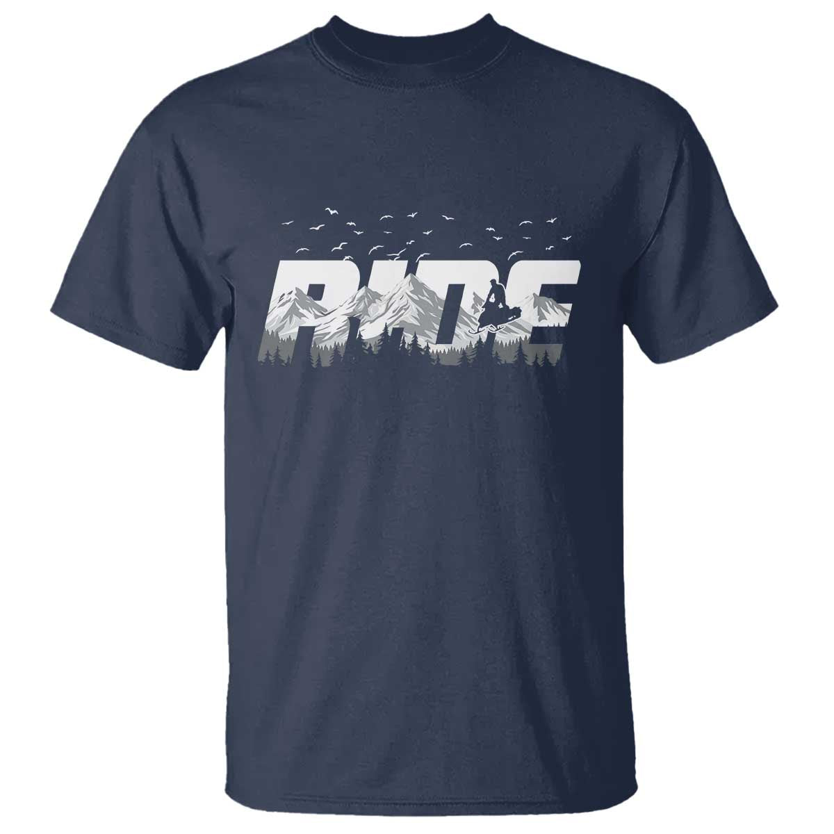 Snowmobile Ride Motor Sled Racing Winter Mountain Sports Fan T Shirt - Wonder Print Shop
