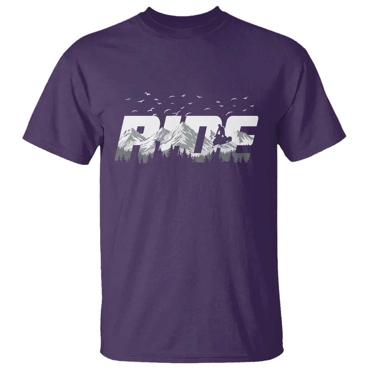 Snowmobile Ride Motor Sled Racing Winter Mountain Sports Fan T Shirt - Wonder Print Shop