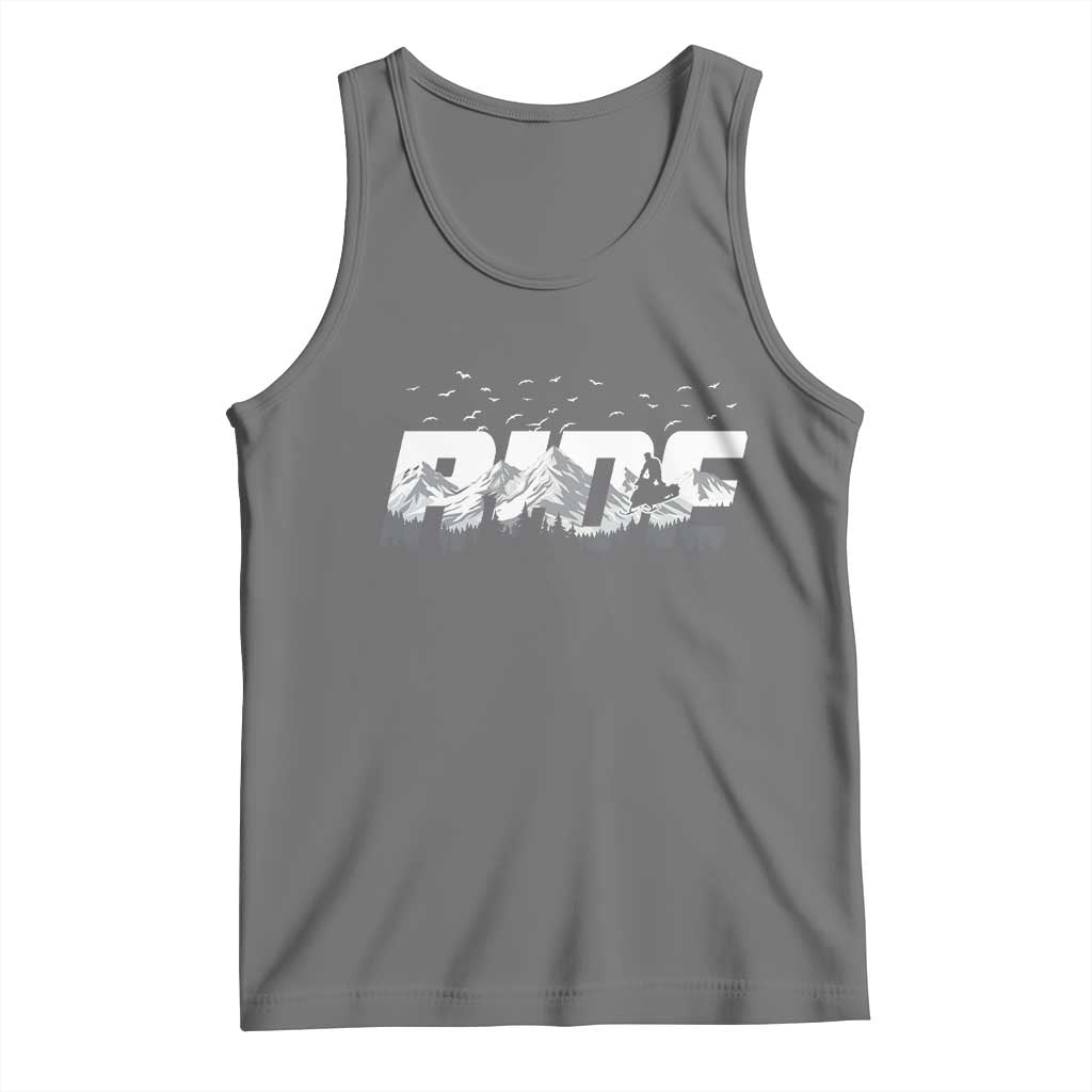 Snowmobile Ride Motor Sled Racing Winter Mountain Sports Fan Tank Top - Wonder Print Shop