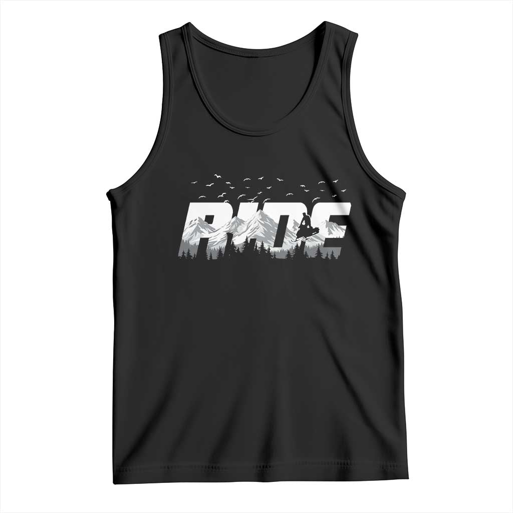 Snowmobile Ride Motor Sled Racing Winter Mountain Sports Fan Tank Top - Wonder Print Shop