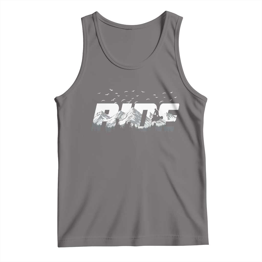 Snowmobile Ride Motor Sled Racing Winter Mountain Sports Fan Tank Top - Wonder Print Shop