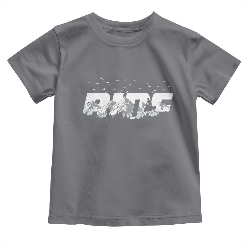 Snowmobile Ride Motor Sled Racing Winter Mountain Sports Fan Toddler T Shirt - Wonder Print Shop