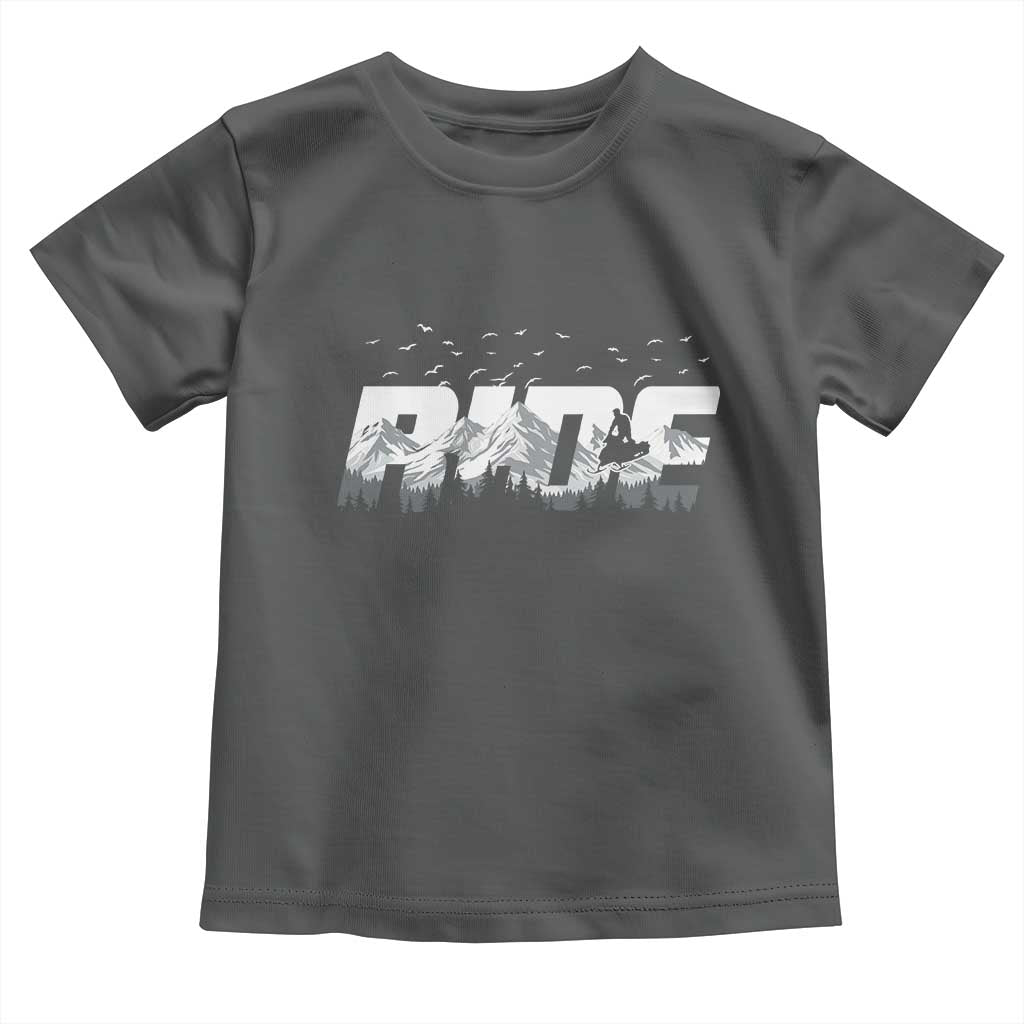 Snowmobile Ride Motor Sled Racing Winter Mountain Sports Fan Toddler T Shirt - Wonder Print Shop