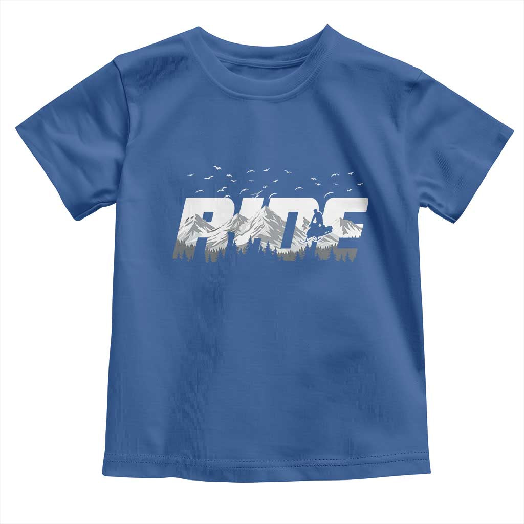 Snowmobile Ride Motor Sled Racing Winter Mountain Sports Fan Toddler T Shirt - Wonder Print Shop
