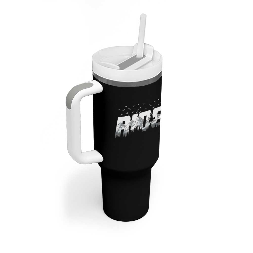 Snowmobile Ride Motor Sled Racing Winter Mountain Sports Fan Tumbler With Handle - Wonder Print Shop