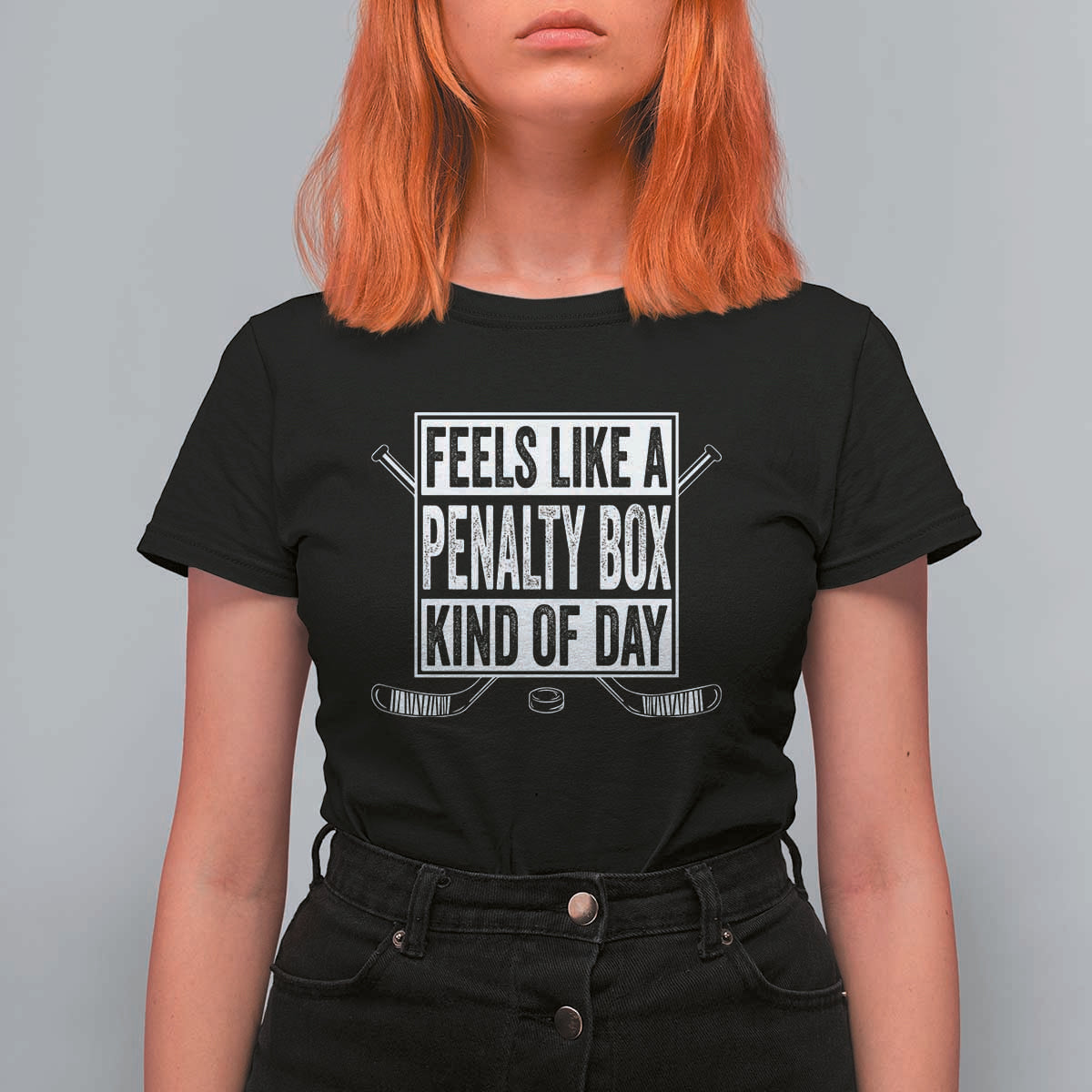 Funny Feels Like A Penalty Box Kind Of Day T Shirt For Women Ice Hockey Lover - Wonder Print Shop