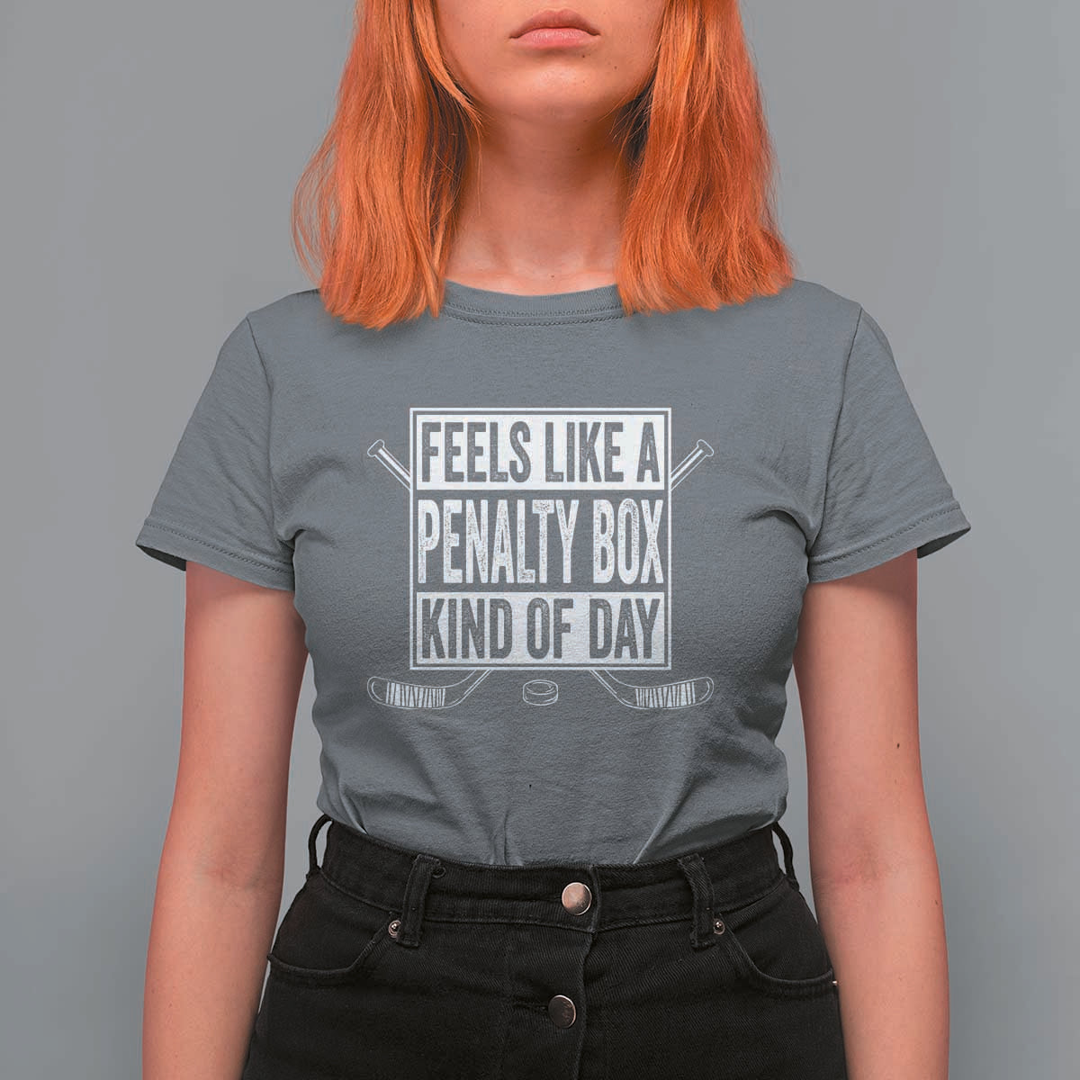 Funny Feels Like A Penalty Box Kind Of Day T Shirt For Women Ice Hockey Lover - Wonder Print Shop