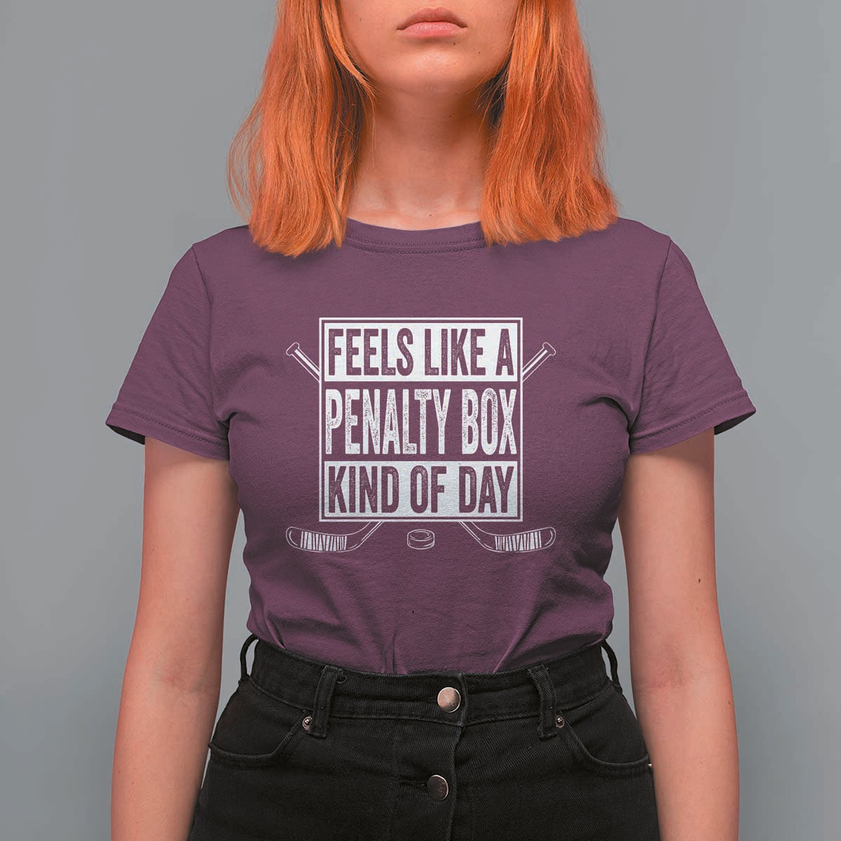 Funny Feels Like A Penalty Box Kind Of Day T Shirt For Women Ice Hockey Lover - Wonder Print Shop