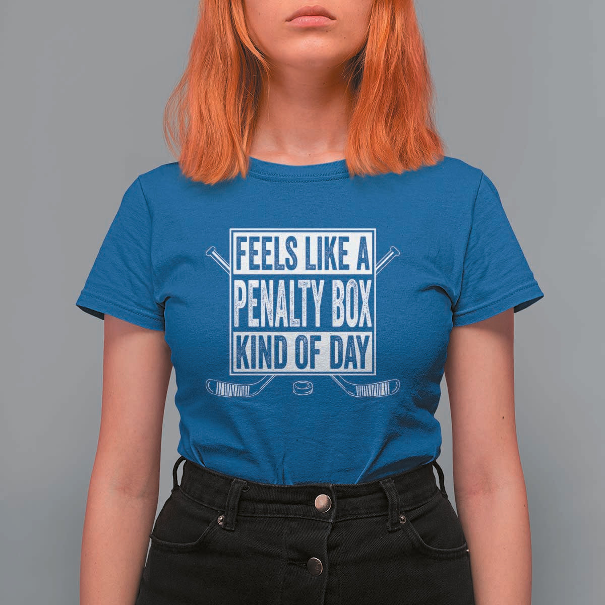Funny Feels Like A Penalty Box Kind Of Day T Shirt For Women Ice Hockey Lover - Wonder Print Shop