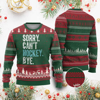 Funny Sorry Cant Hockey Bye Ugly Christmas Sweater Ice Hockey Player - Wonder Print Shop