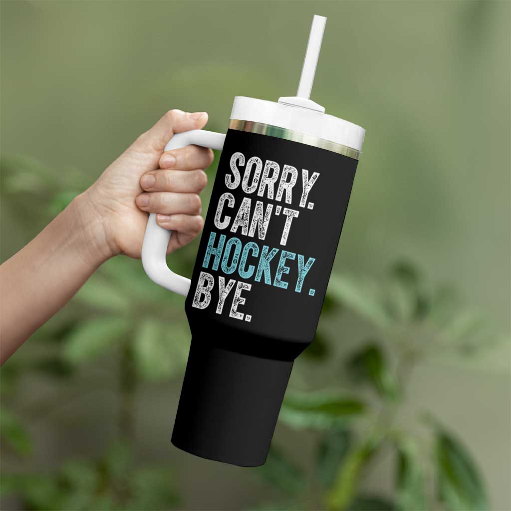Funny Sorry Cant Hockey Bye Tumbler With Handle Ice Hockey Player - Wonder Print Shop