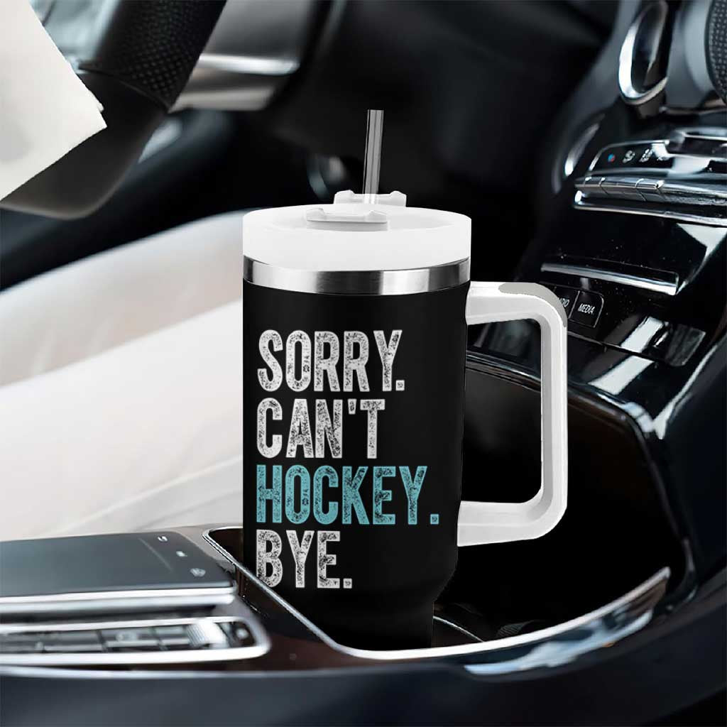 Funny Sorry Cant Hockey Bye Tumbler With Handle Ice Hockey Player - Wonder Print Shop