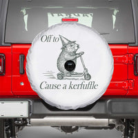 Off To Cause A Kerfuffle Spare Tire Cover Funny Groundhog Scooter Chaos - Wonder Print Shop