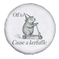 Off To Cause A Kerfuffle Spare Tire Cover Funny Groundhog Scooter Chaos - Wonder Print Shop