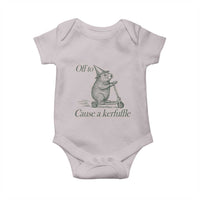 Off To Cause A Kerfuffle Baby Onesie Funny Groundhog Scooter Chaos - Wonder Print Shop