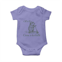 Off To Cause A Kerfuffle Baby Onesie Funny Groundhog Scooter Chaos - Wonder Print Shop