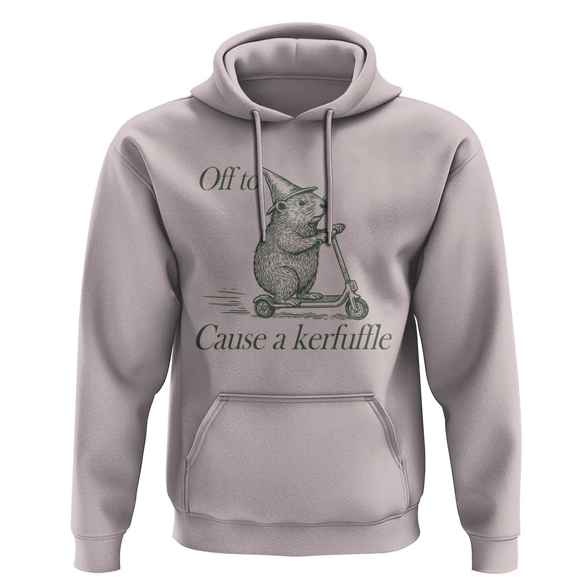 Off To Cause A Kerfuffle Hoodie Funny Groundhog Scooter Chaos - Wonder Print Shop