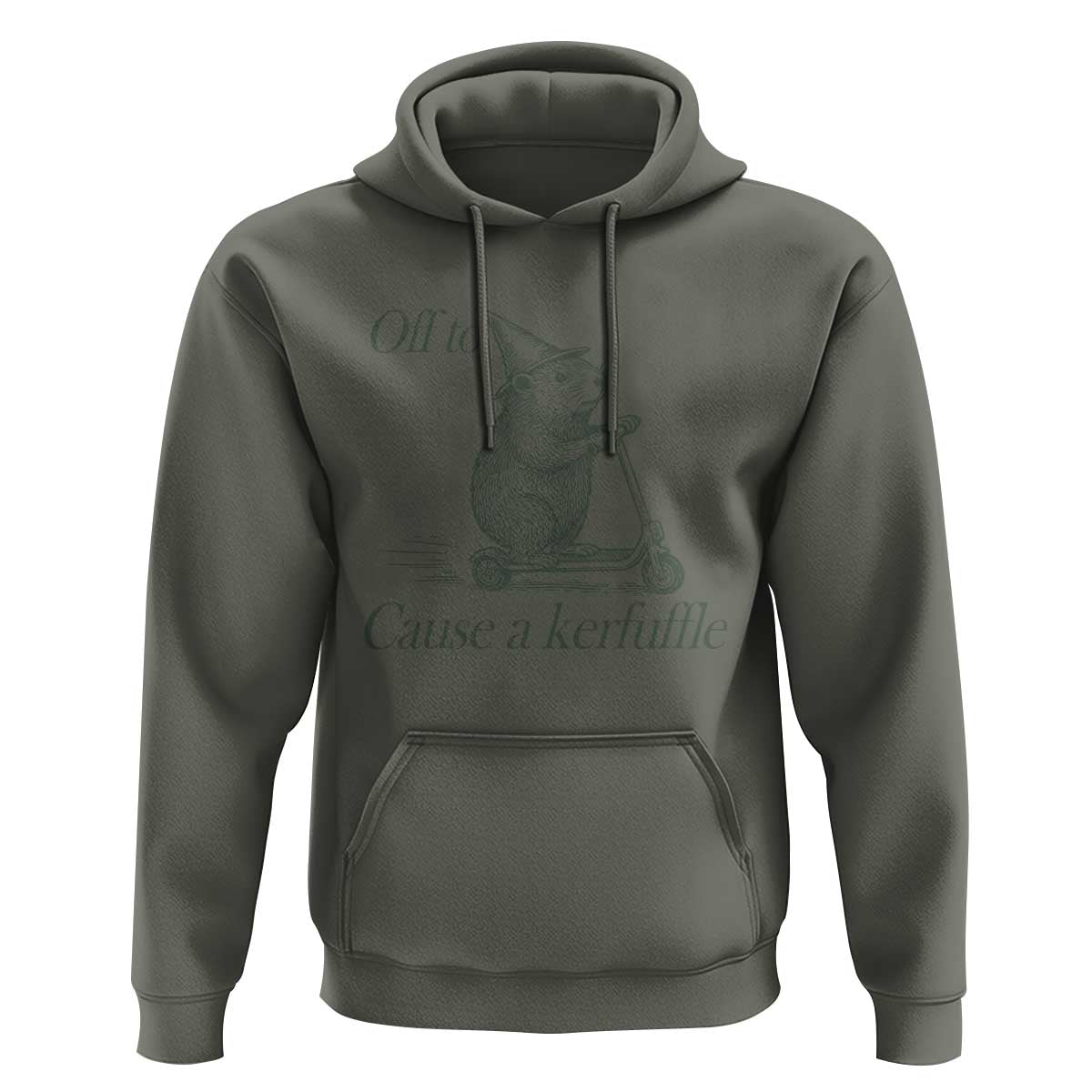 Off To Cause A Kerfuffle Hoodie Funny Groundhog Scooter Chaos - Wonder Print Shop