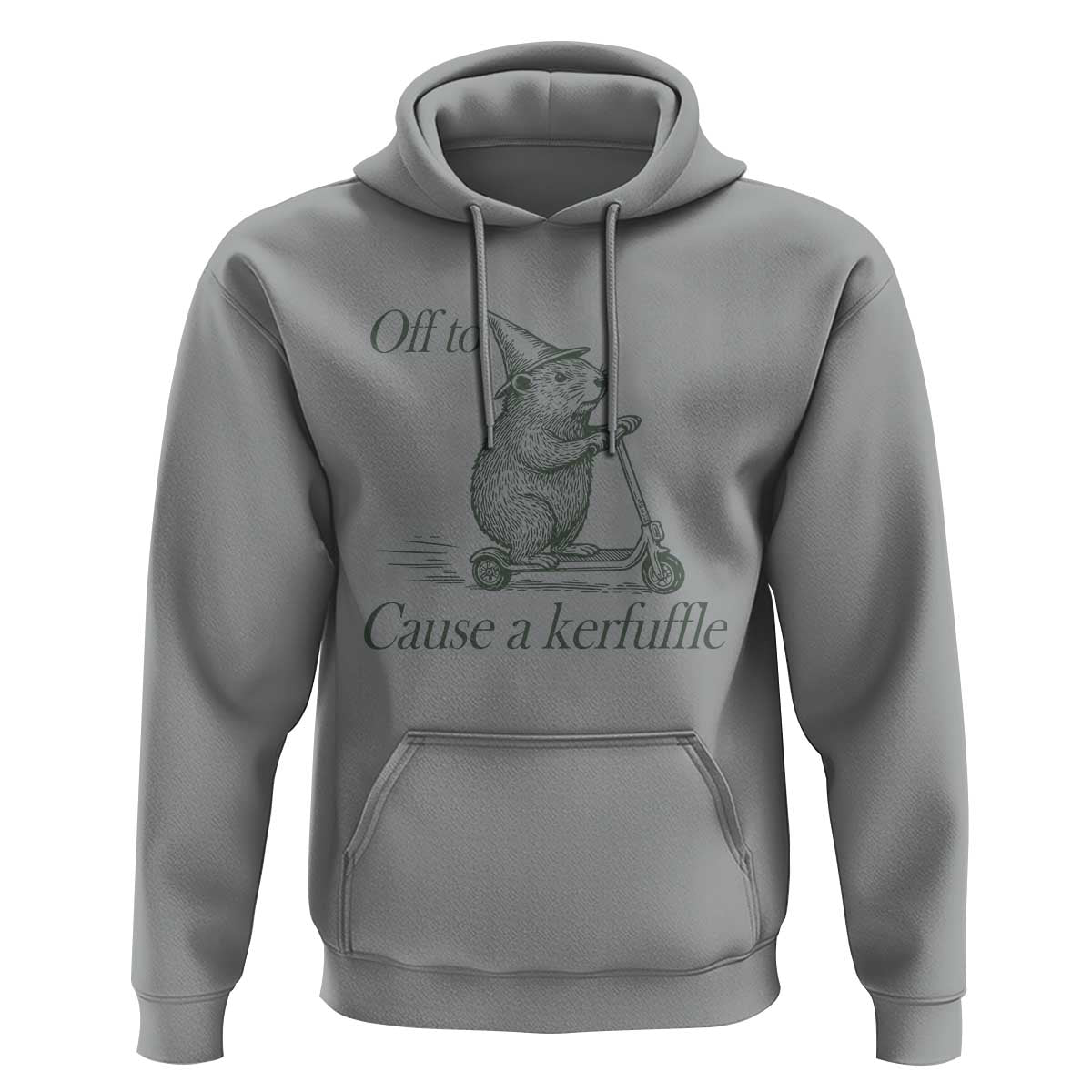 Off To Cause A Kerfuffle Hoodie Funny Groundhog Scooter Chaos - Wonder Print Shop