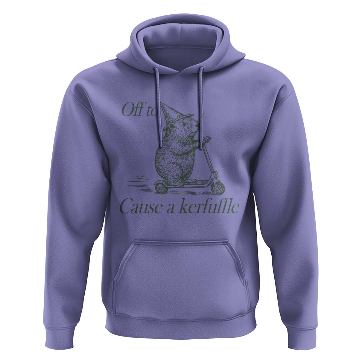 Off To Cause A Kerfuffle Hoodie Funny Groundhog Scooter Chaos - Wonder Print Shop