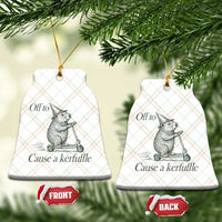 Off To Cause A Kerfuffle Ceramic Ornament Funny Groundhog Scooter Chaos - Wonder Print Shop