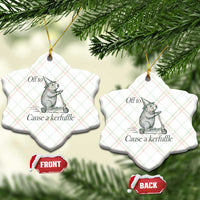 Off To Cause A Kerfuffle Ceramic Ornament Funny Groundhog Scooter Chaos - Wonder Print Shop