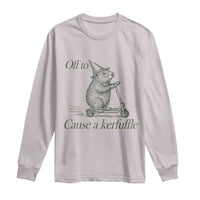 Off To Cause A Kerfuffle Long Sleeve Shirt Funny Groundhog Scooter Chaos - Wonder Print Shop