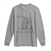 Off To Cause A Kerfuffle Long Sleeve Shirt Funny Groundhog Scooter Chaos - Wonder Print Shop