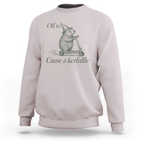 Off To Cause A Kerfuffle Sweatshirt Funny Groundhog Scooter Chaos - Wonder Print Shop