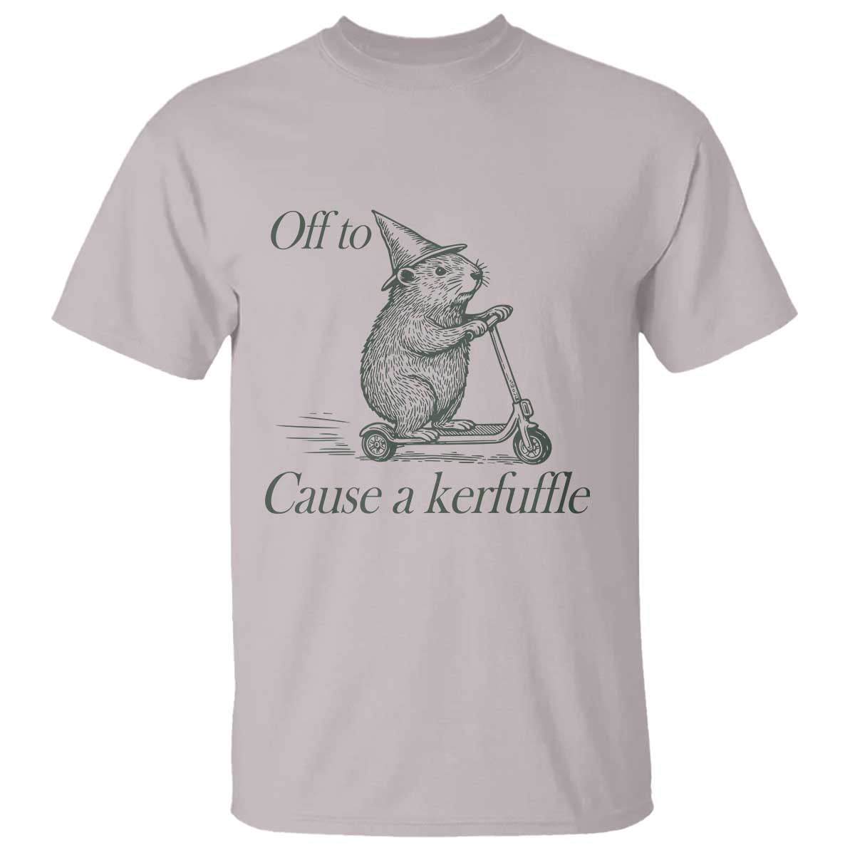 Off To Cause A Kerfuffle T Shirt Funny Groundhog Scooter Chaos - Wonder Print Shop