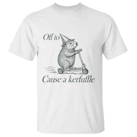 Off To Cause A Kerfuffle T Shirt Funny Groundhog Scooter Chaos - Wonder Print Shop
