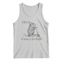Off To Cause A Kerfuffle Tank Top Funny Groundhog Scooter Chaos - Wonder Print Shop